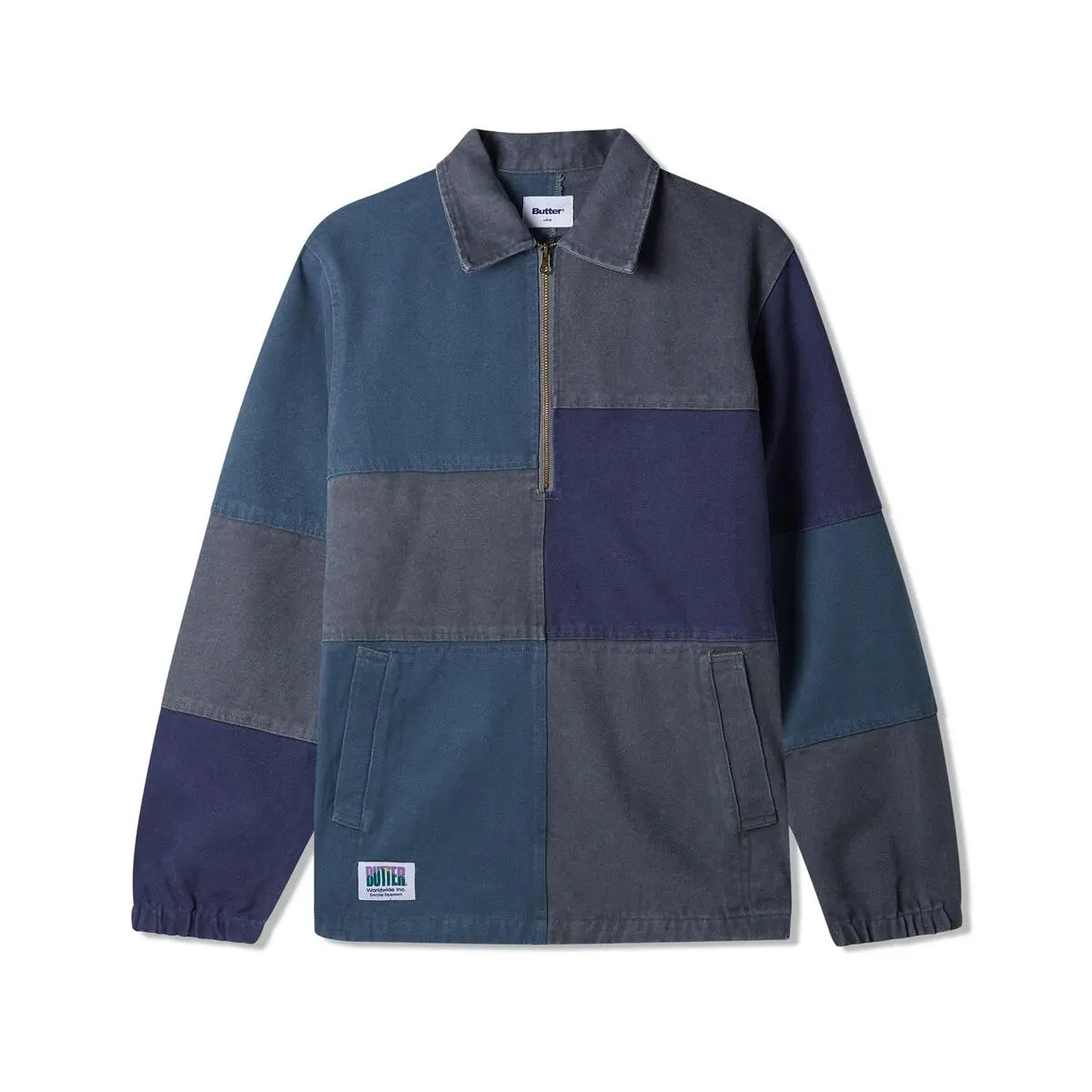 Butter Goods Washed Canvas Patchwork Jacket Washed Navy 1