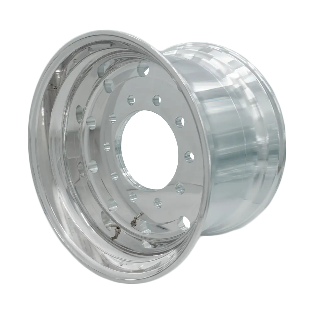 22.5X14 Super Single Truck Wheels 4Pcs Forged Aluminum Rims Flat Face Polished Hub Pilot 1