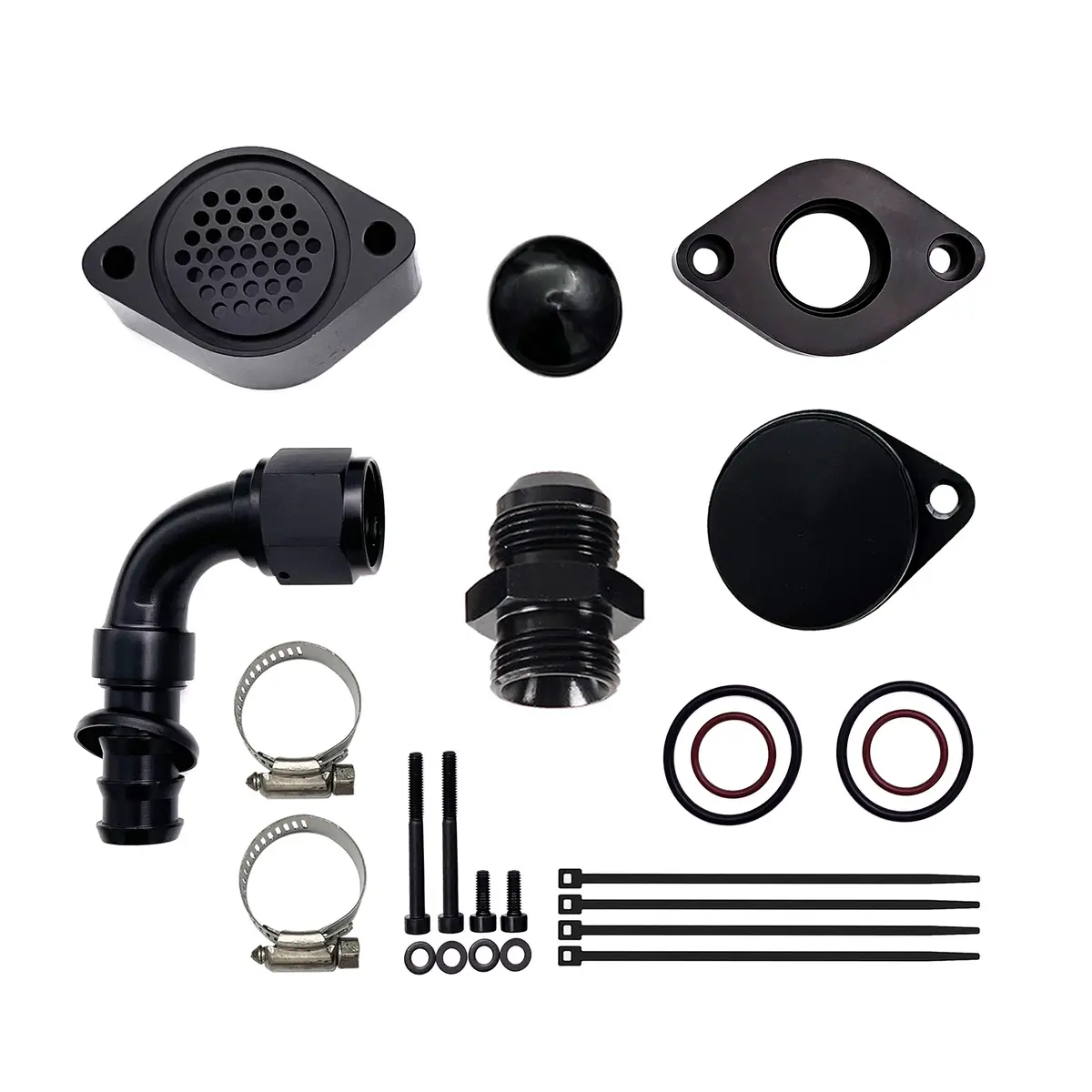 Trucktok 2011-2023 6.7L Ford Powerstroke Ccv Pcv Reroute Engine Ventilation Kit(No Tube) 1