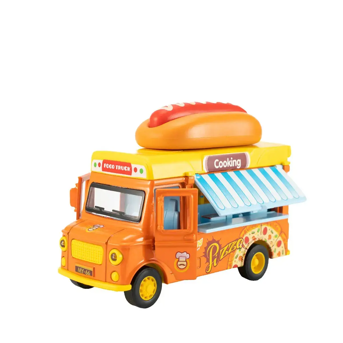 Stem Toys - Alloy Dining Pull-Back Magnetic Induction Car 【Hotdog Food Truck】 1