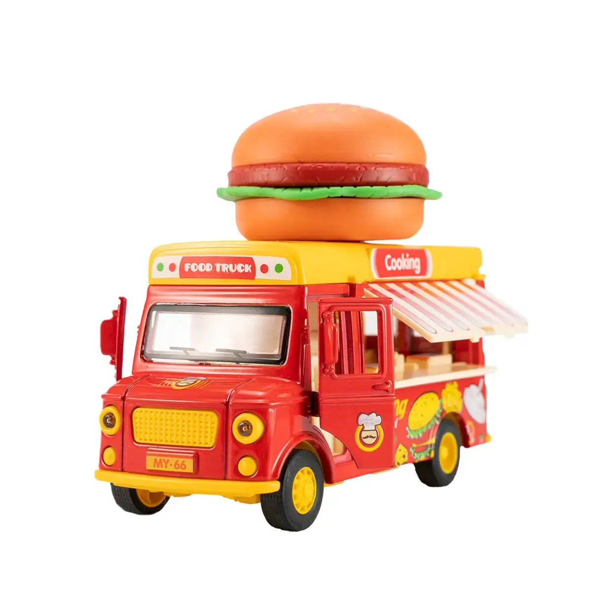 Stem Toys - Alloy Dining Pull-Back Magnetic Induction Car Toy 【Burger Food Truck】 1