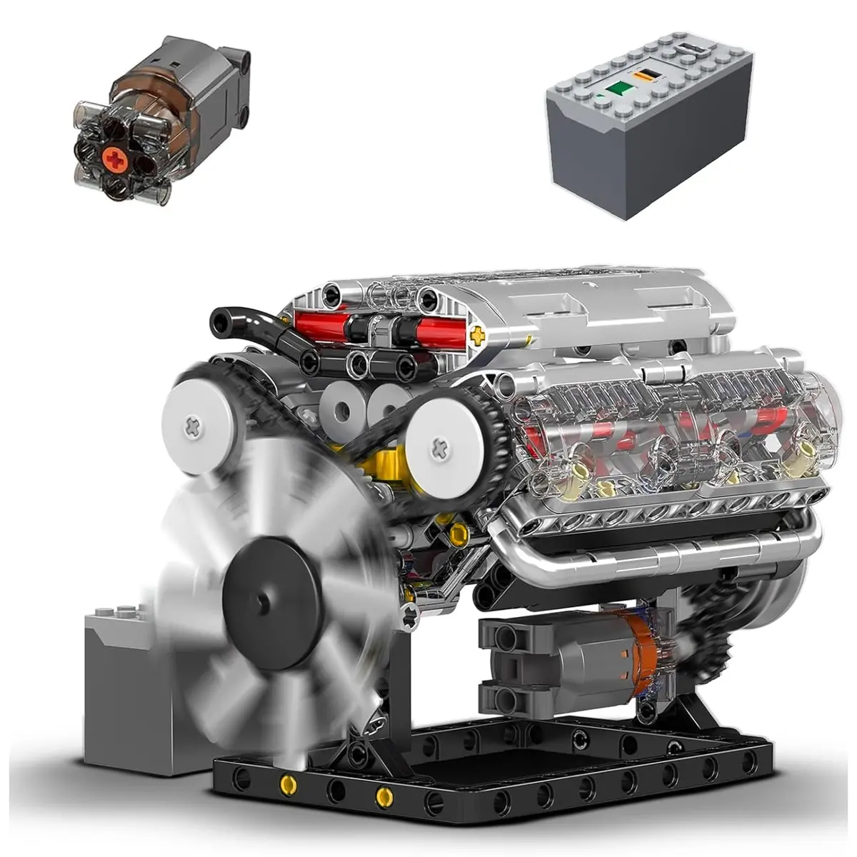 Mould King V8 Engine Building Blocks Sets, Moc Scale Model Kit With Battery And Motor (535 Pcs) 1