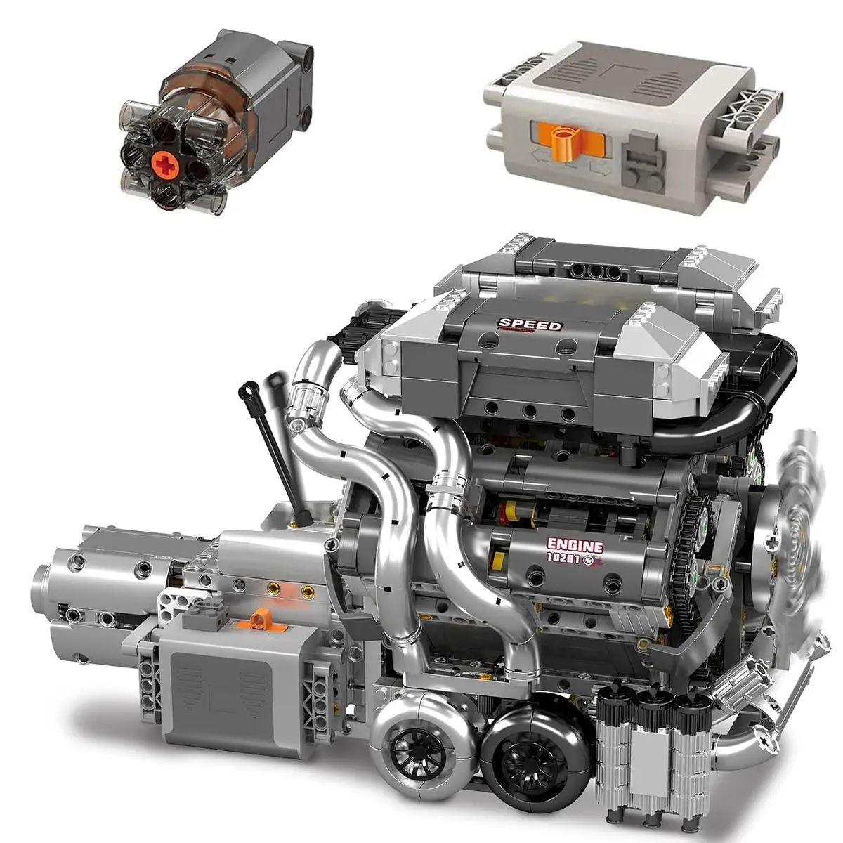 Mould King 8.0L W16 Quad Turbo Engine - 2024Pcs 1