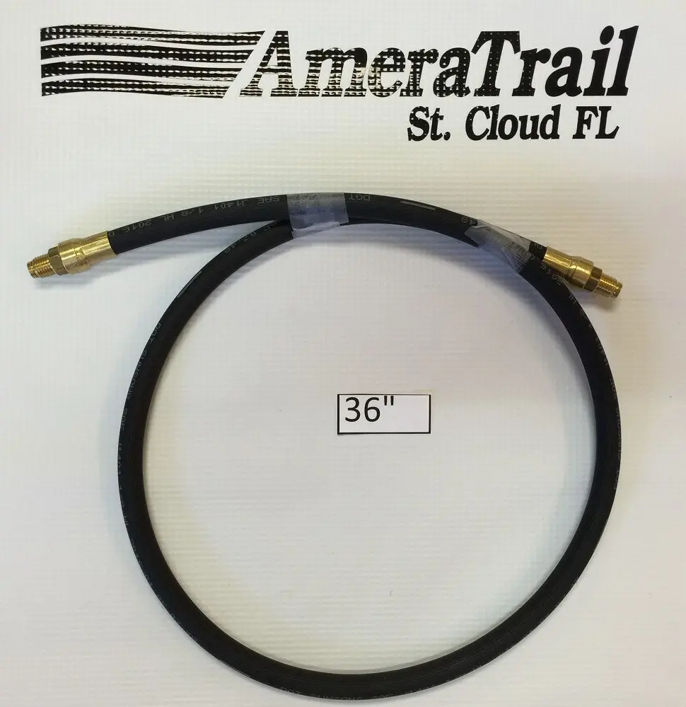 36" Brake Line, 1/8" Id 3/16" Brass Male Fittings W/ Stainless Flares - Kodiak Hydraulic Brake Hose 1