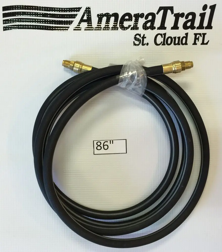 86" Brake Line, 1/8" Id 3/16" Brass Male Fittings W/ Stainless Flares - Kodiak Hydraulic Brake Hose 1