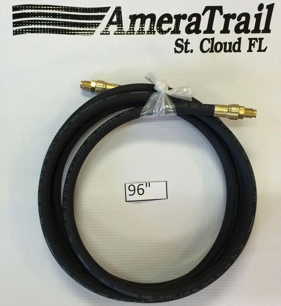 96" Brake Line, 1/8" Id 3/16" Brass Male Fittings W/ Stainless Flares - Kodiak Hydraulic Brake Hose 1