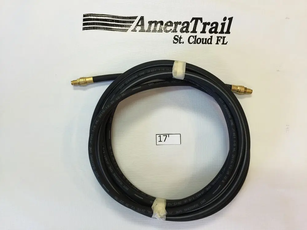 204" / 17' Brake Line, 1/8" Id 3/16" Brass Male Fittings W/ Stainless Flares - Kodiak Hydraulic Brake Hose 1