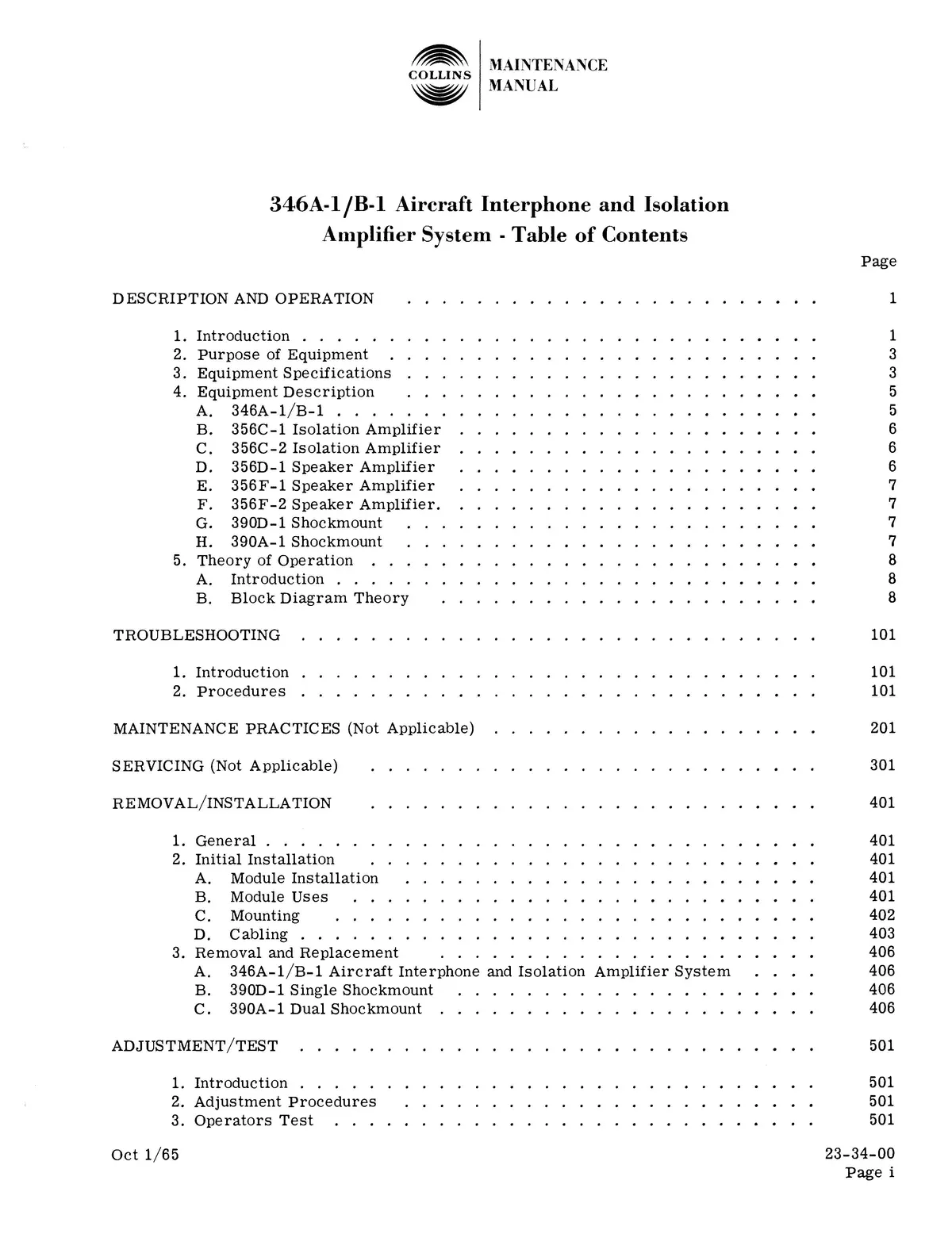 Collins 346A-1-346B-1 Maintenance Manual With Installation Data (520-0758053-001114) 2