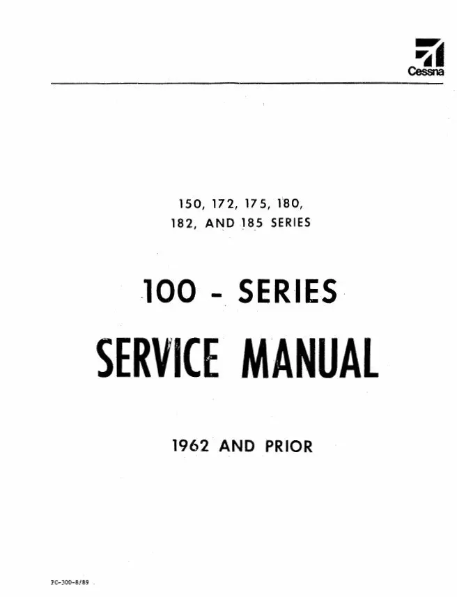 Cessna 100 Series 1962 & Prior Maintenance Manual 1