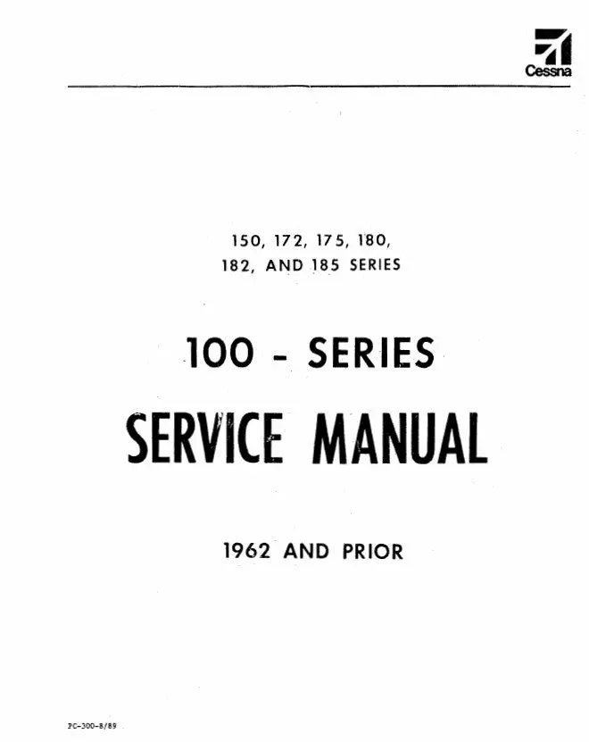 Cessna 100 Series 1962 & Prior Maintenance Manual 1