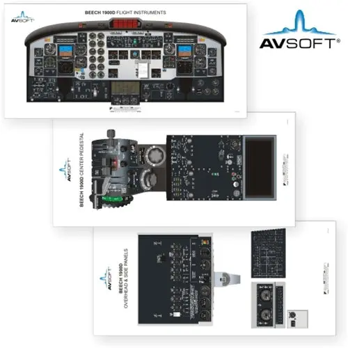 Avsoft Be 1900D Cockpit Posters (Set Of 3 Posters) 1