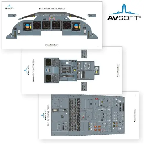 Avsoft B717 Cockpit Posters (Set Of 3 Posters) 1