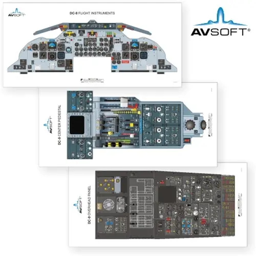 Avsoft Dc-9 Cockpit Posters (Set Of 3 Posters) 1