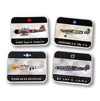 Interstate International Fighter Coaster Set Dimensions:4 5-8" X 3 7-8" 1