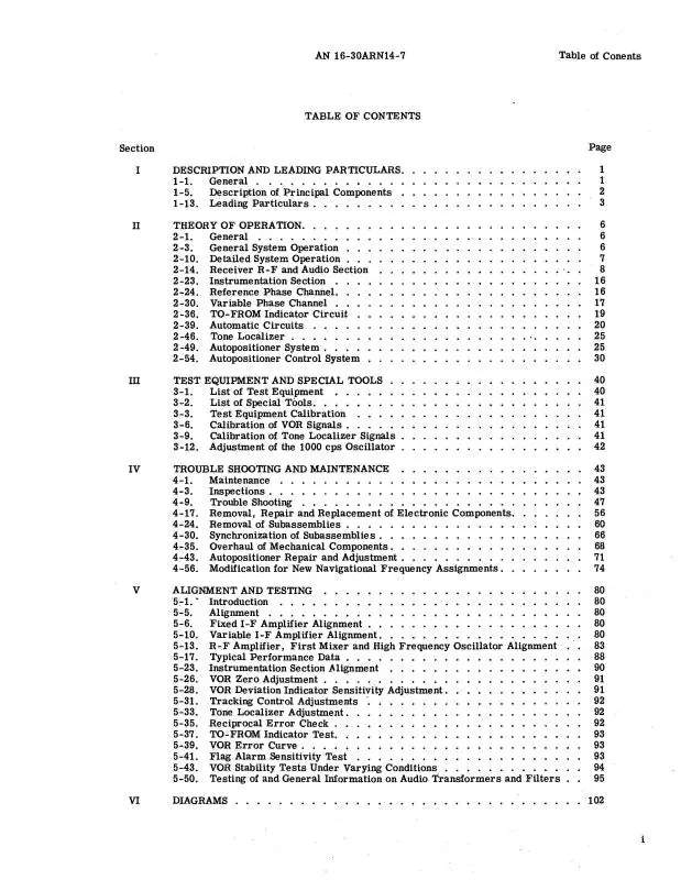 Collins An-Arn-14,14C 1953 Maintenance Instruction Handbook (An-16-30Arn14-7) 1