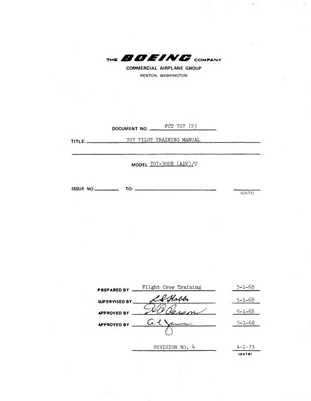 Boeing  707-300B Flight Training Manual 1