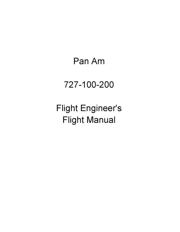 Pan Am 727-100-200 Flight Engineers Flight Engineer's Manual (Pan Am) 1