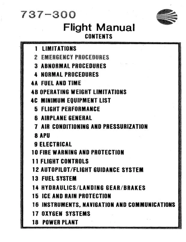 Continental Airlines 737-300 Flight  Manual (Continental Airlines) 1