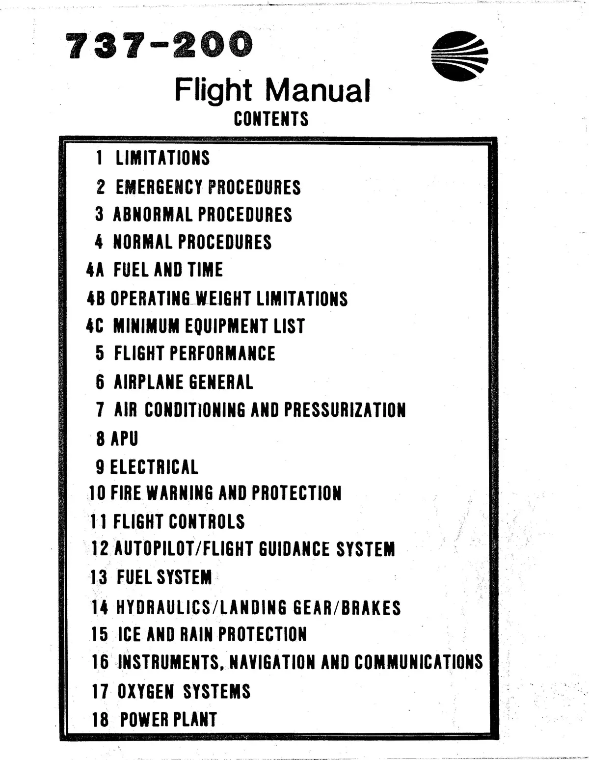 Continental Airlines 737-200 Flight Manual (Continental Airlines) 1
