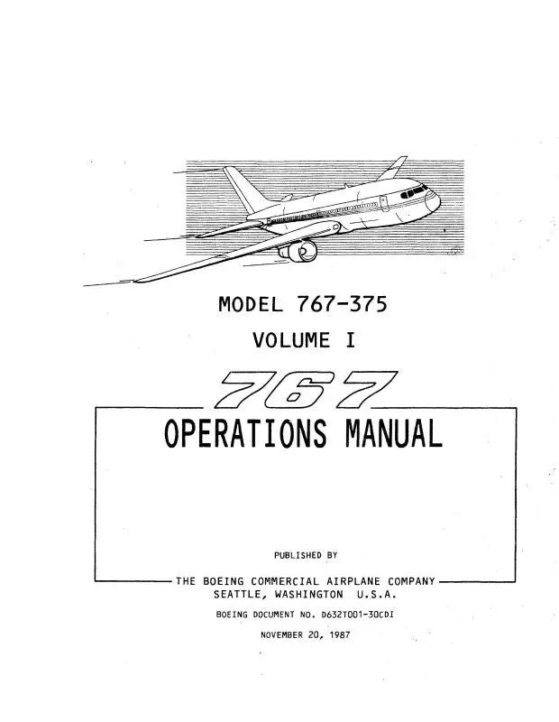 Boeing 767-375 Boeing Operations And Training Manual 1