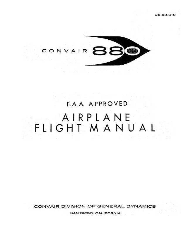 Convair 880 Convair 1964 Flight Manual 1