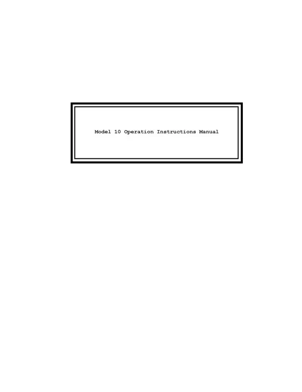 Lockheed 10 Operation Instruction Manual 1