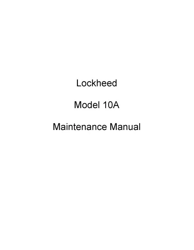 Lockheed  10A 1949 Maintenance Manual 1