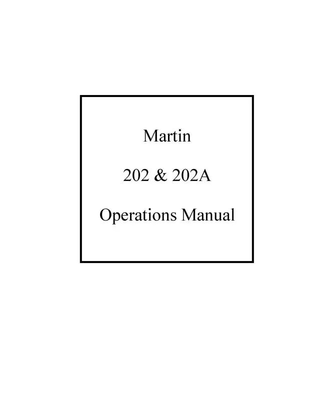 Martin 202-202A Series Operations Manual 1