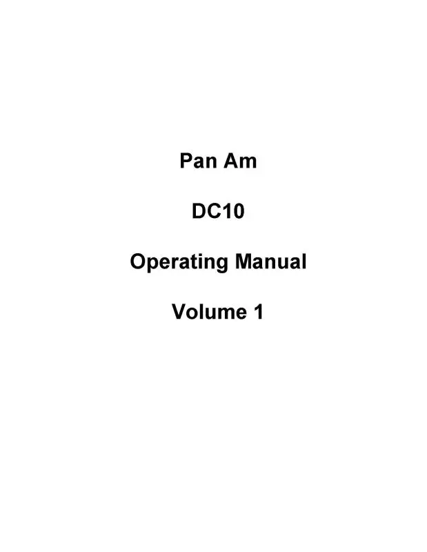 Pan Am Pan Am Dc10 Flight & Training Operating & Training Manual (Pan Am) 1