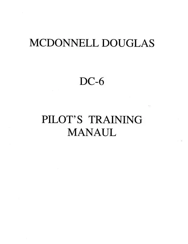 Mcdonnell Douglas Dc-6 Pilot Training Flight Training Manual 1