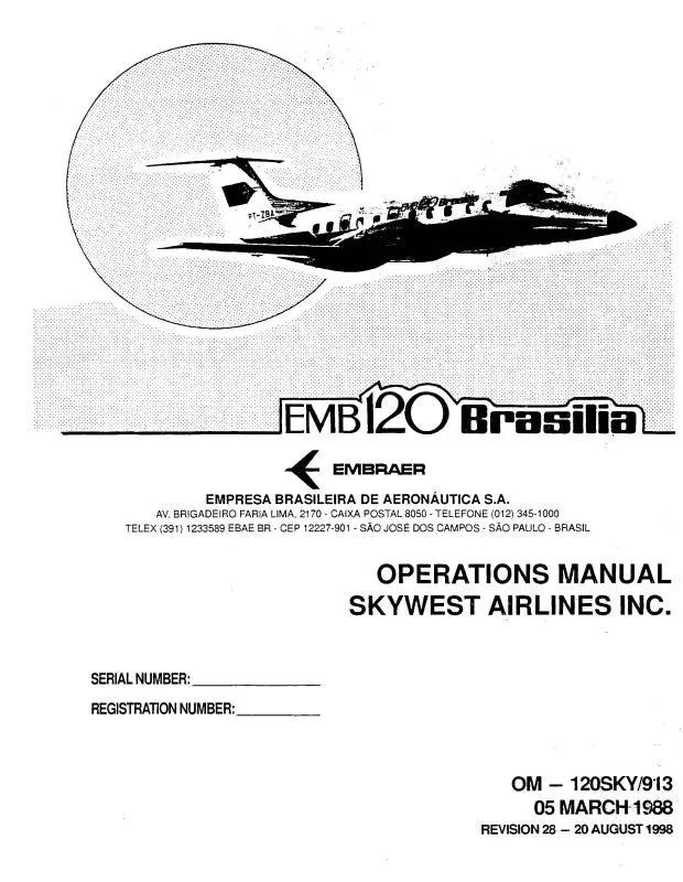 Embraer Emb 120 Embraer 1988 Operations Manual 1