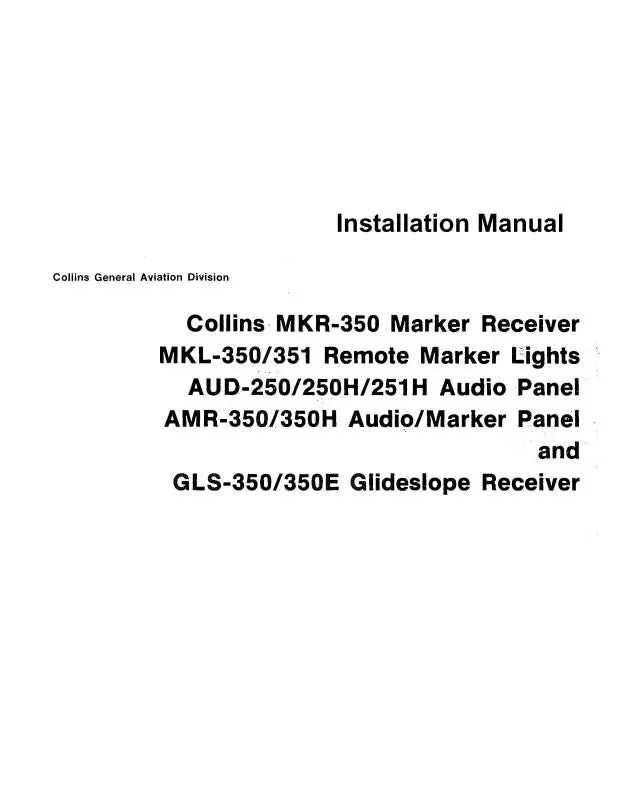 Collins Mkr350,Mkl350-351,Aud250-250H Installation (523-0766031-004) 1