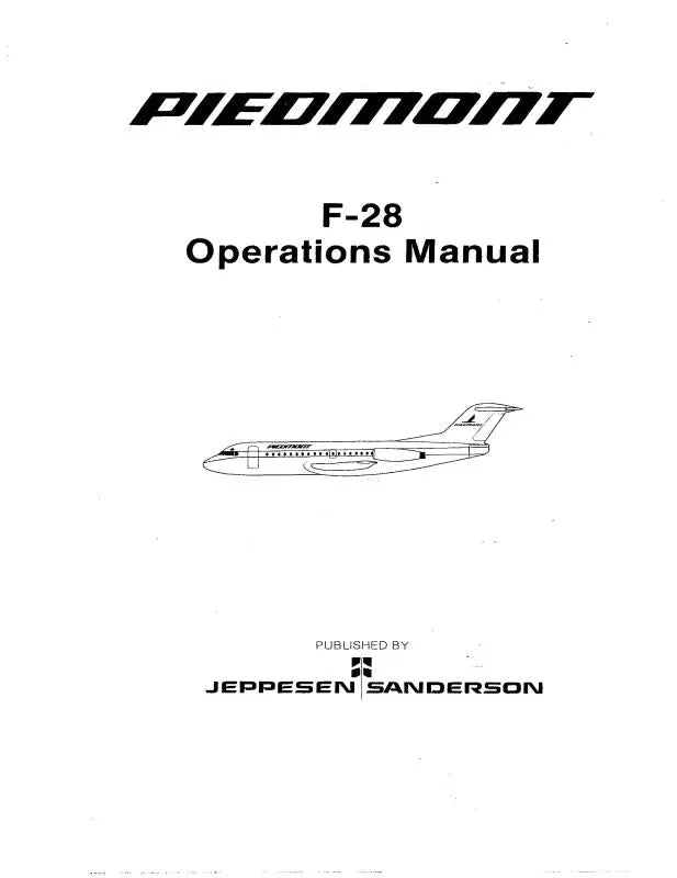 Piedmont Airlines F-28 Fokker Operations Manual (Piedmont Airlines) 1