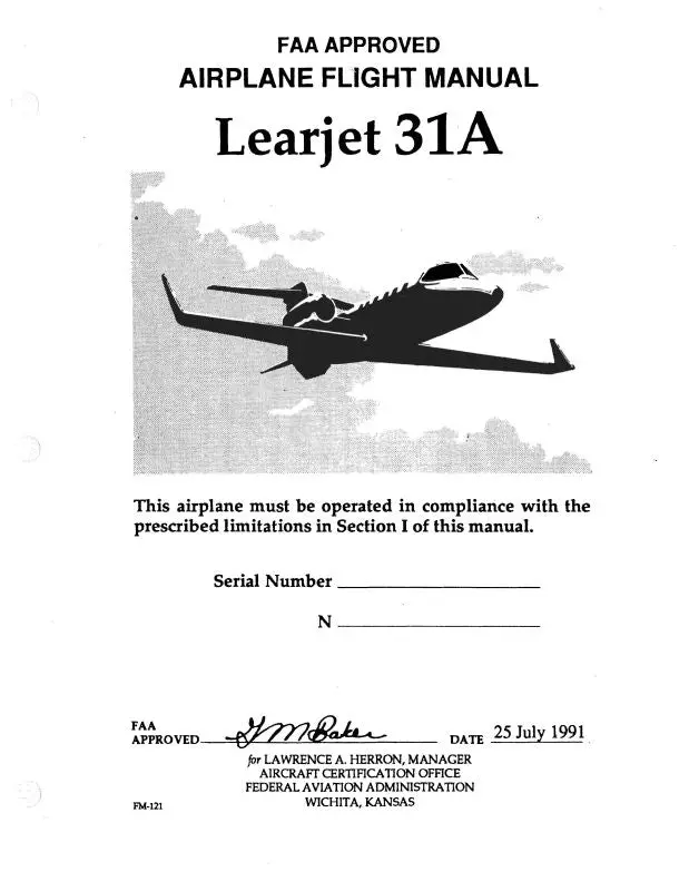 Learjet  31A 1991 Flight Manual 1