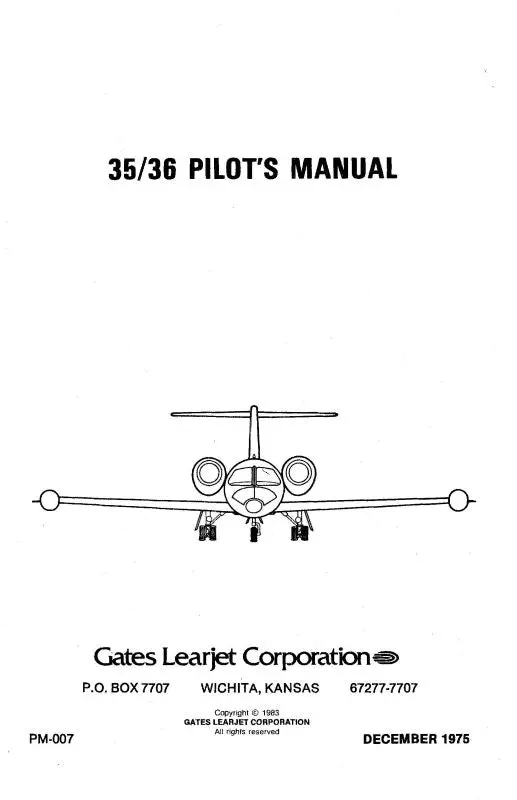 Learjet 35-36 Series 1975 Pilot's Manual 1