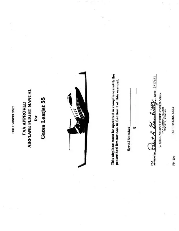 Learjet Gates Learjet 55 1981 Flight Manual 1
