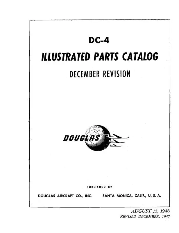 Mcdonnell Douglas Dc-4 1946 Illustrated Parts Catalog 1