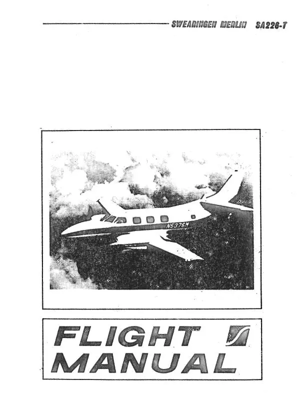 Merlin Aircraft Sa-226T Merlin Ii Flight Manual 1