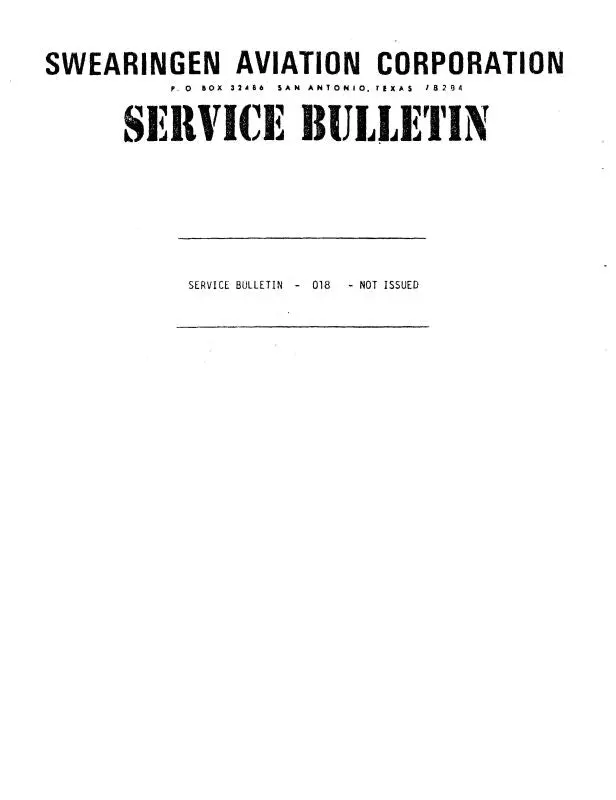 Merlin Aircraft Sa-26 Series Service Information Manual 1