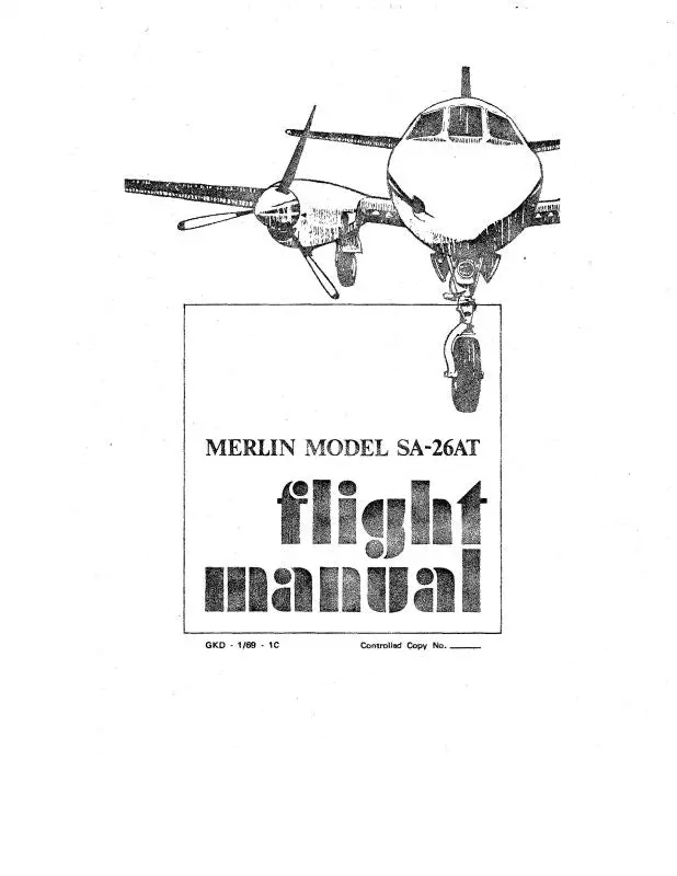 Merlin Aircraft Sa26-At1968 Flight Manual 1