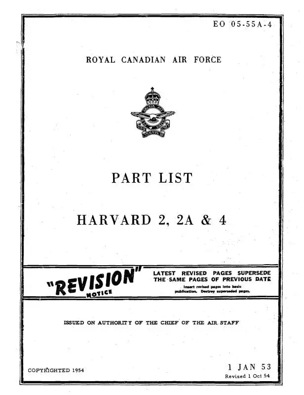 North American Harvard 2,2A,&4 1953 Parts 1