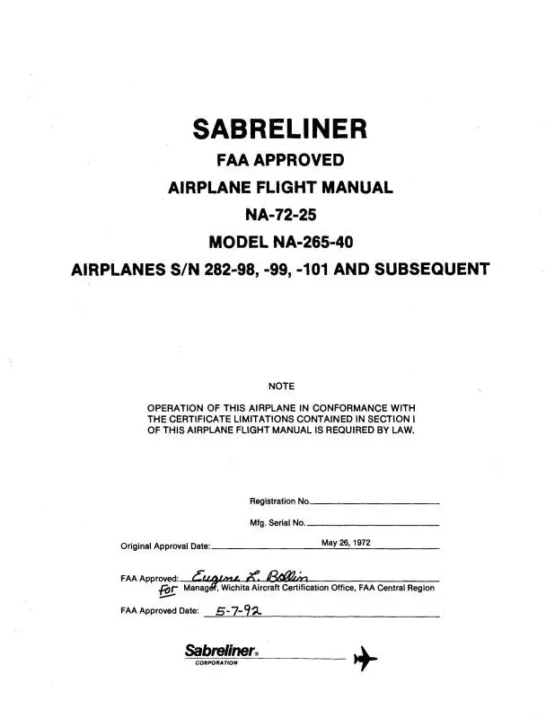 North American Na-265-40 1972 Flight Manual 1