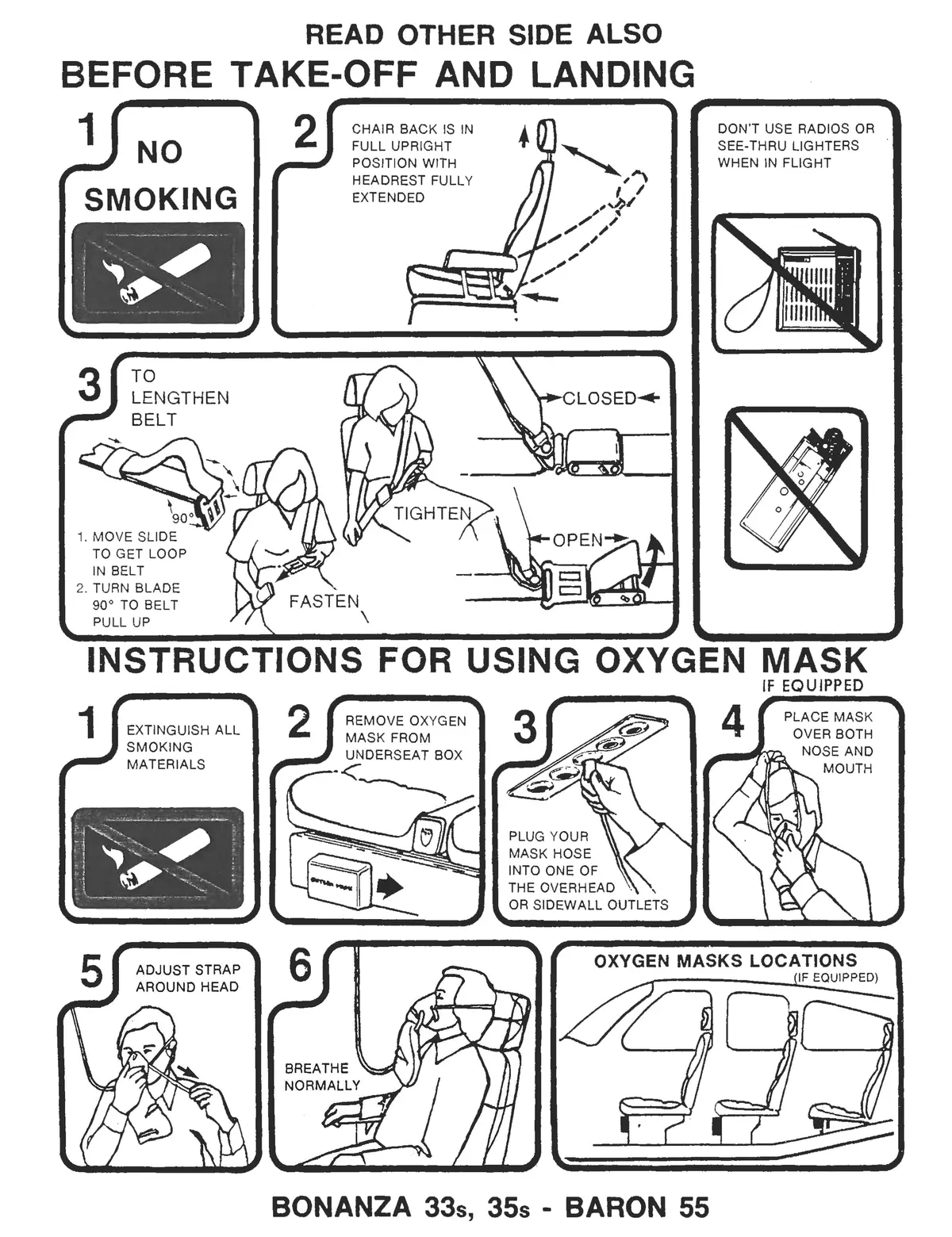 A33 Debonair Passenger Briefing Card 1