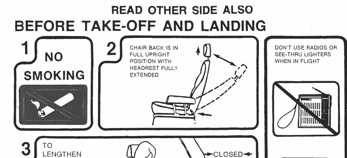 Beech C33 Debonair 1 Passenger Briefing Cards 1