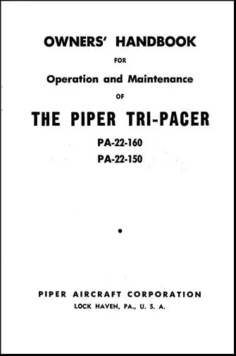 Piper Pa-22-150, Pa-22-160 Owner's Manual (753-526) 1