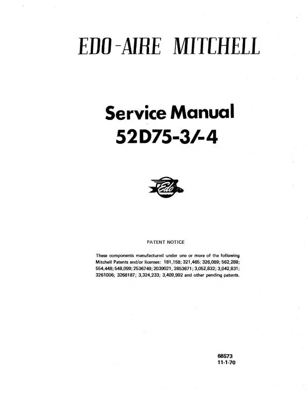 Edo-Aire 52D75-3-4 1970 Maintenance Manual (68S73) 1