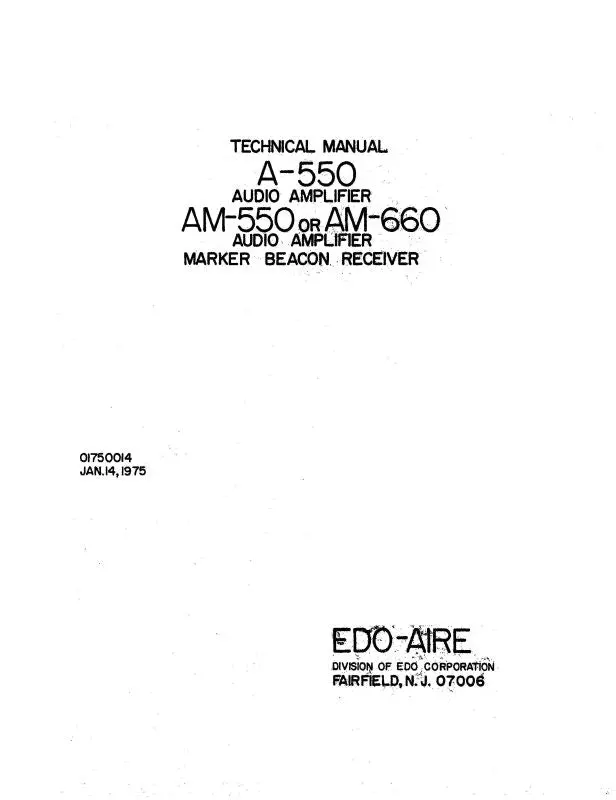 Edo-Aire A-550,Am550,Am660 1975 Maintenance Manual (1750014) 1