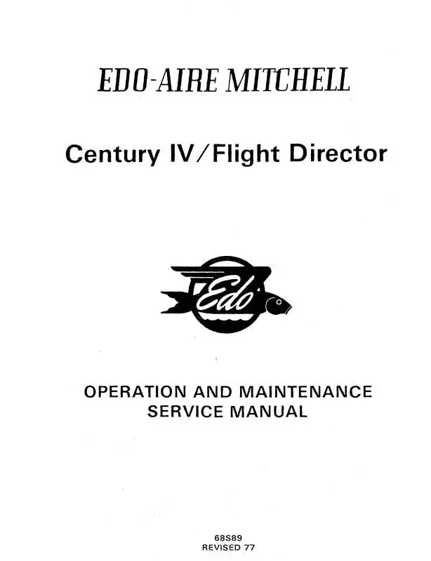Edo-Aire Century Iv-Flight Director Maintenance, Operation, Service (68S89) 1