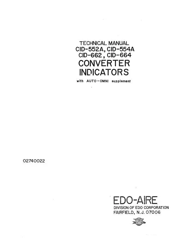 Edo-Aire Cid-552A,554A,662,664 Technical Manual (Edcit552a-T-C) 1
