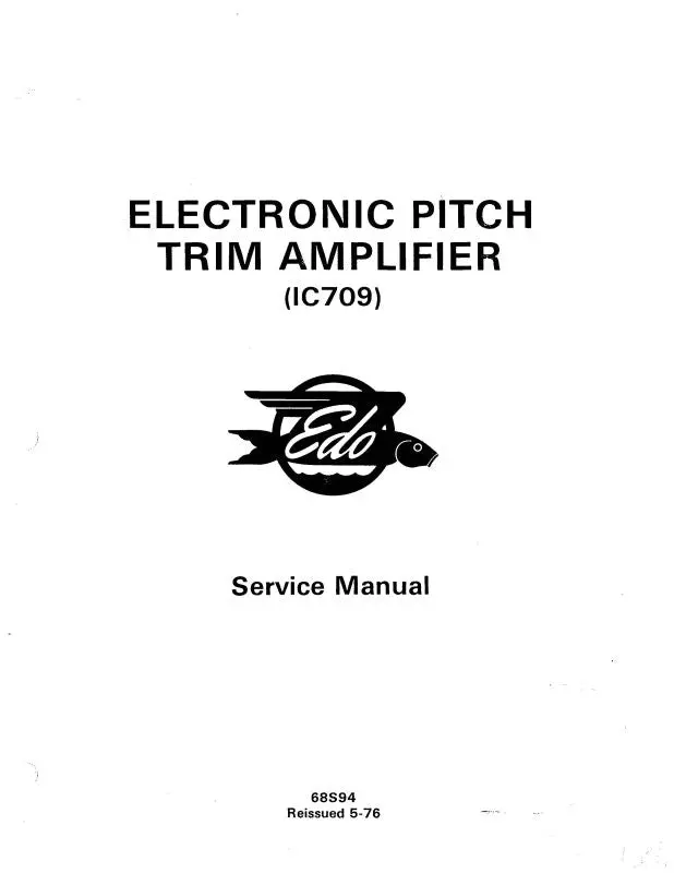 Edo-Aire Electronic Pitch Trim Amplifier Maintenance Manual (68S94) 1